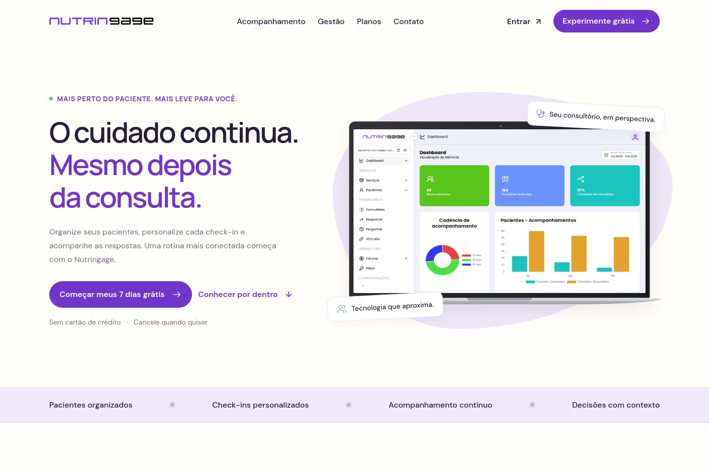 Página inicial do site Nutringage
